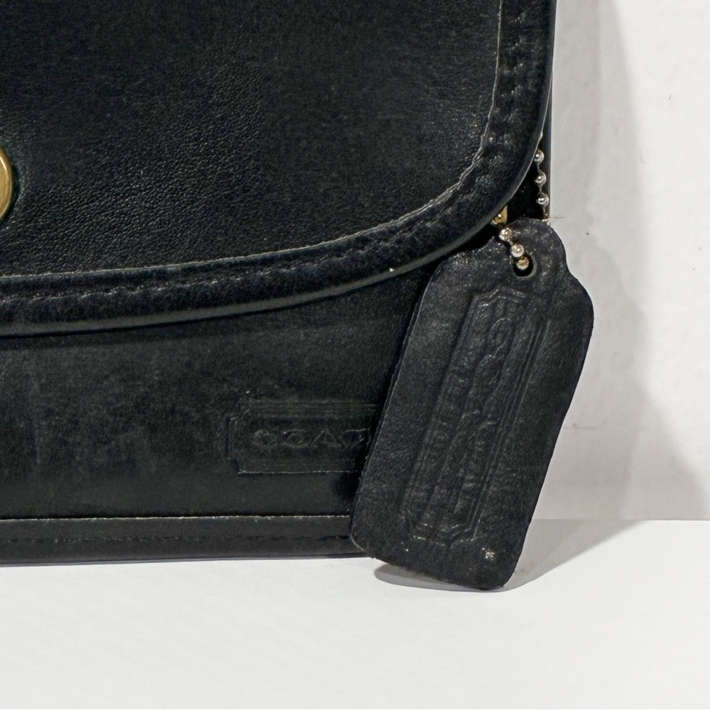 Coach Vintage Leather Turn Lock Case Wallet Black Brass 7171 - Picture 2 of 5